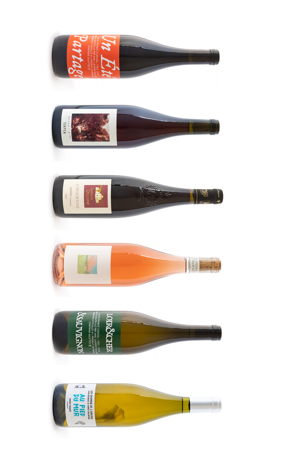 Chardonnay, Cabernet Franc (Blanc de Noir), Chardonnay Muscaté, Pinot Noir, Gamay, Grolleau Noir, Pineau d\'Aunis, nieuwe aanwinsten